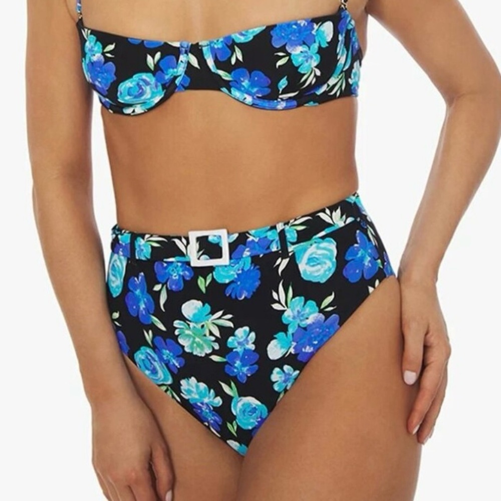 NEVER WORN | WeWoreWhat Emily 90’s Floral Bikini Bottom | black floral | S